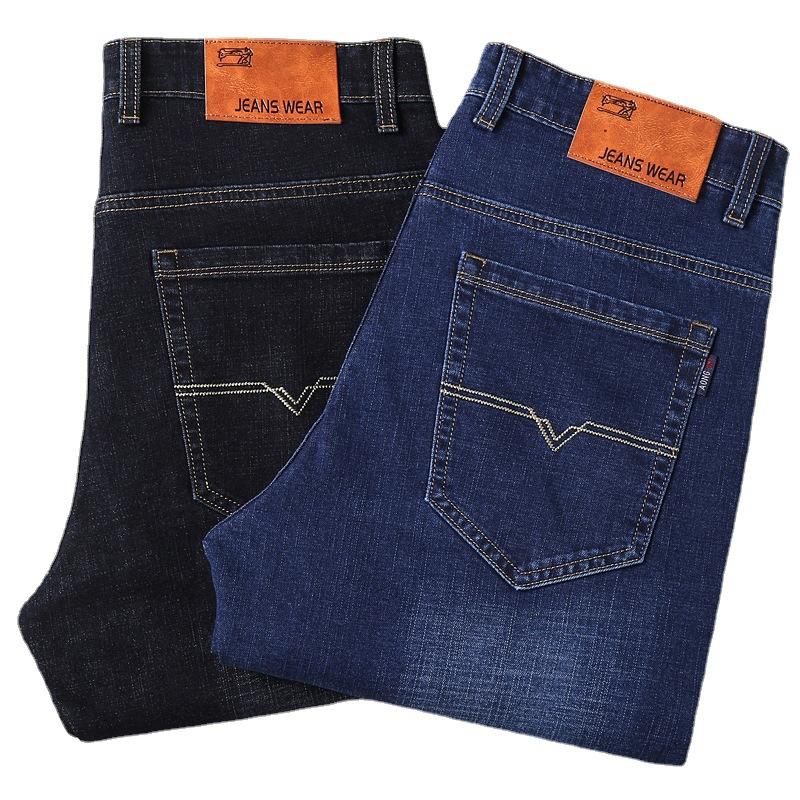 Spring Men's Thin Jeans Loose Middle-aged Pants Men's Stretch Pants