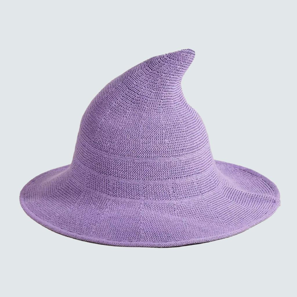 Halloween Wizard Hat Cotton Yarn Knitted Witch Hat Adult Children's Pointed Wizard Hat