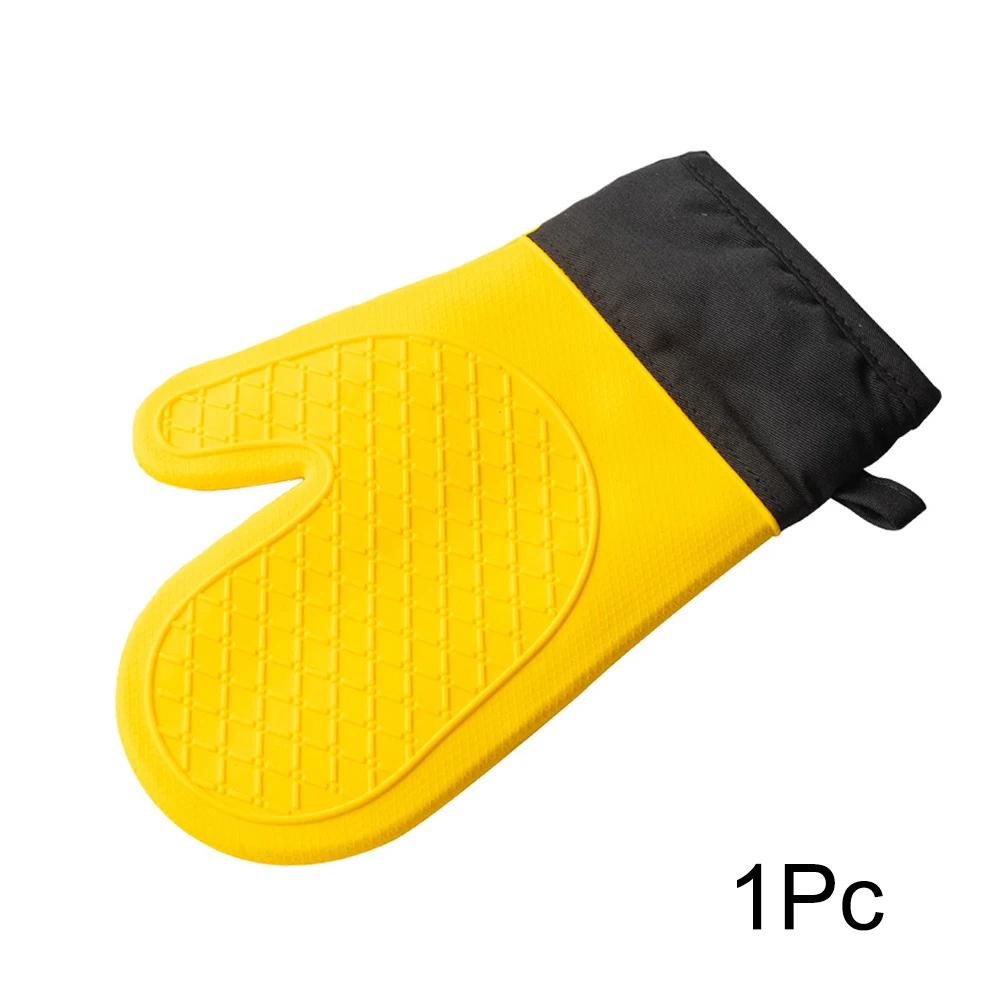 1/2Pcs Non-Slip Silicone Oven Mitt Waterproof Heat Resistant Kitchen Gloves BBQ Oven Gloves for Barbecue Cooking Baking