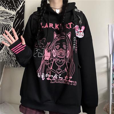 Женские толстовки Kawaii, забавные толстовки с героями мультфильмов, Ullzang, милая толстовка с капюшоном в стиле аниме, Harajuku с принтом, топы, пуловер в стиле панк, одежда