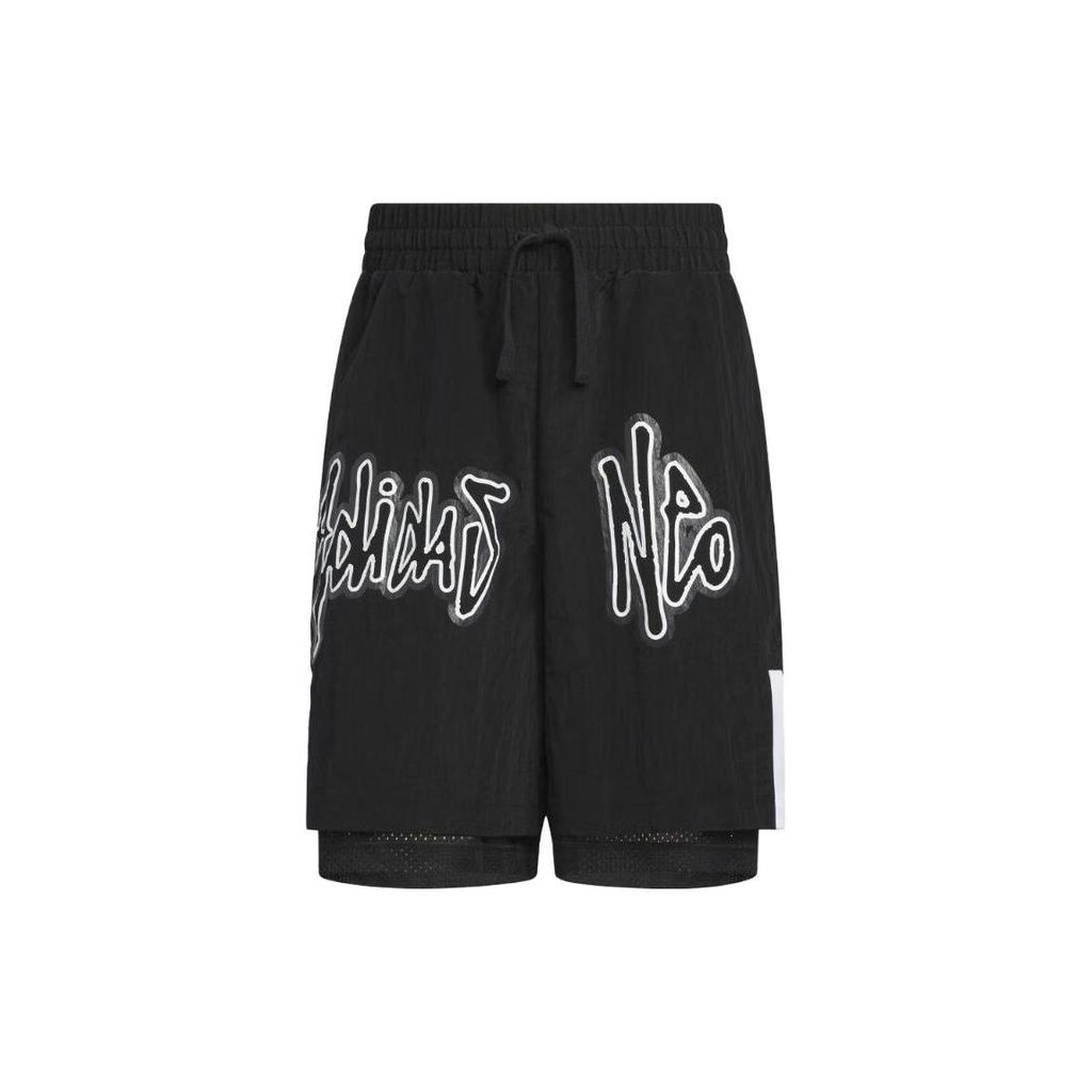 Adidas Прямые свободные шорты с логотипом Neo, мужские брюки, черные IA6794