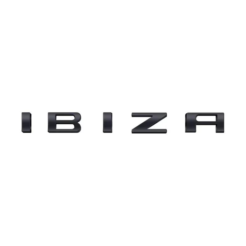 vhzh5 1pcs For Ibiza 6L 6J Letter Emblem 3D Decals Sticker Rear Trunk Badge Logo Metal Accessories For Seat Ibiza Leon Cupra Altea