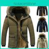 Мужское военное пальто Утепленное Теплое Верхняя одежда Парка Куртка с капюшоном Уличная Зимняя Мода