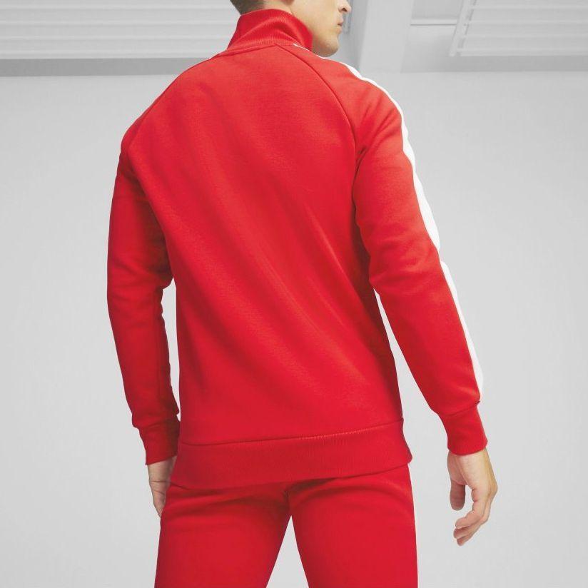 Puma Ferrari Race Iconic T7 Track Jacket With Color Block Design And Stand Collar Men Jackets Red 625198-02