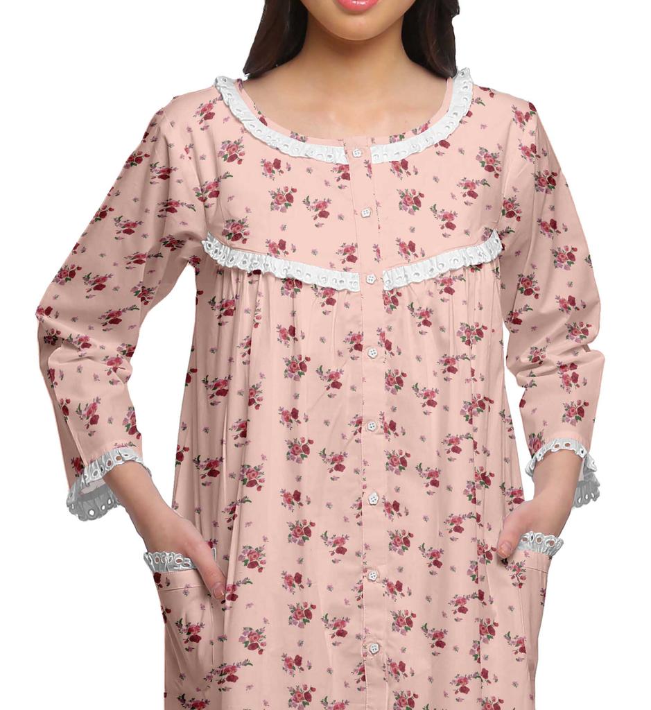 Moomaya Ночная рубашка с принтом 3-4 рукава, хлопковая пижама для кормящих мам