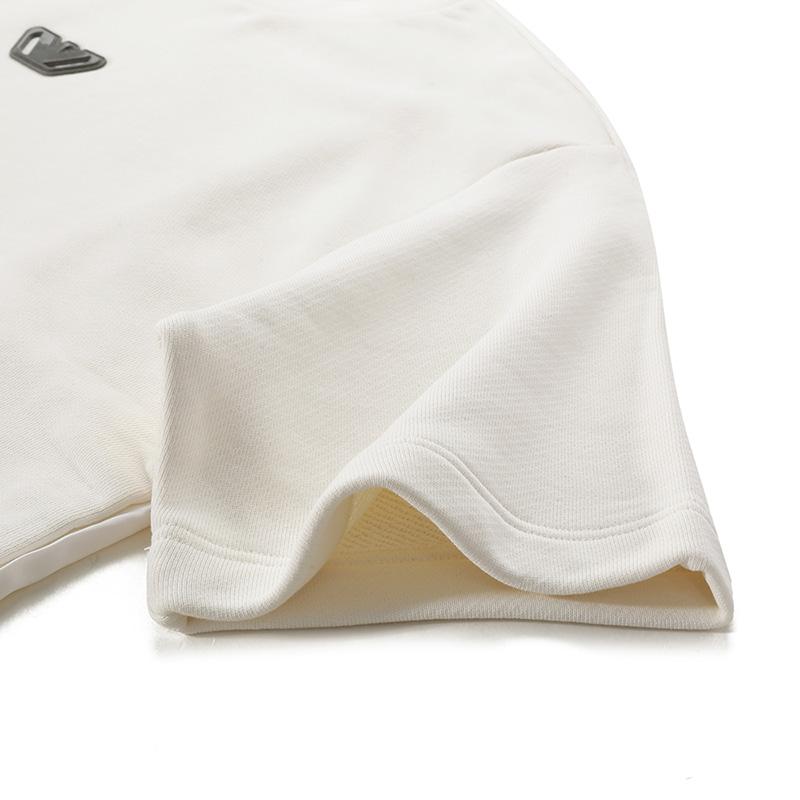 Emporio Armani Ss24 Нашивка с логотипом орла Круглый вырез Толстовка с длинным рукавом Футболка с коротким рукавом Мужская футболка Цвет: внебелый 3D1T6Z-1J6IZ-0103