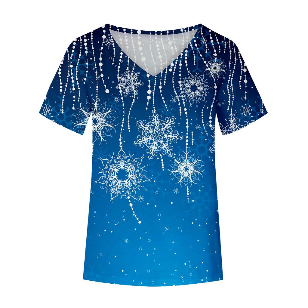 Butterfly Themed 3D Printed T-shirt V-neck 3D Printed Women's Short Sleeved T-shirt Top