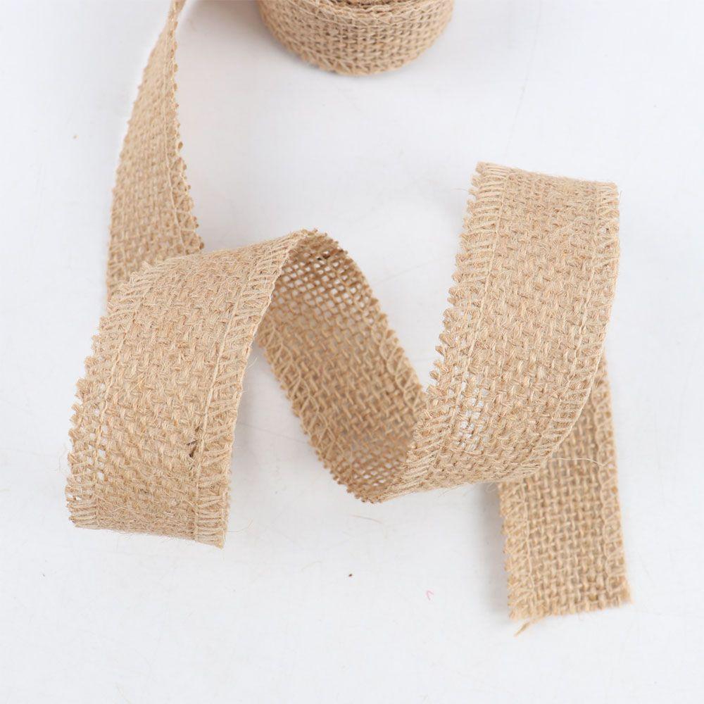 5Meters/Roll Material Party Crafts Bag Warrping Jute Burlap Ribbon Wedding Decorative Gift Packing