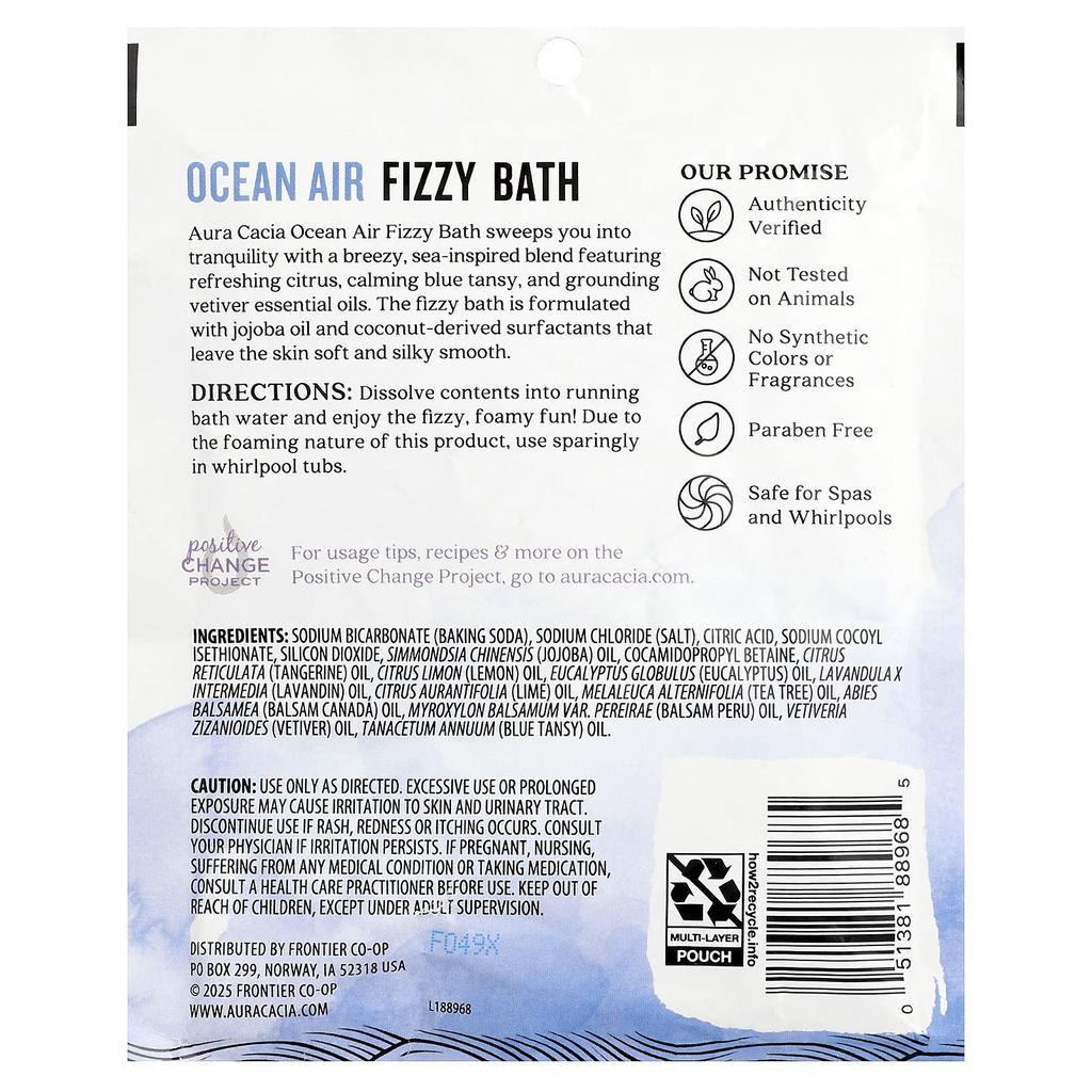Aura Cacia Fizzy Bath, Marine Air, 2.5 Oz (70.9 G)
