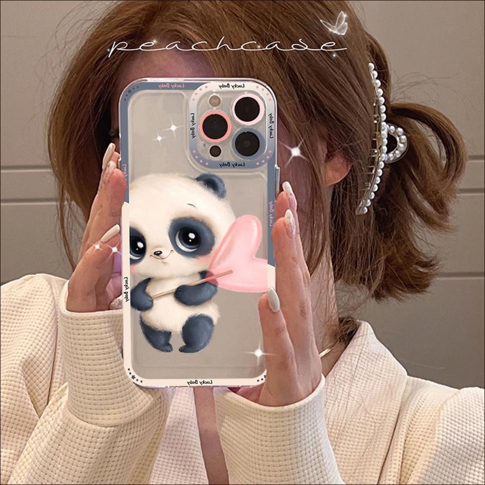 Чехол для телефона с милой пандой для IPhone 14, 13, 12, 11 Pro Max XS X XR SE 2020, 6, 7, 8 Plus, мини-защитный чехол