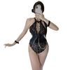 Sex underwear open one-piece hollow transparent sling chain lace hot free fun