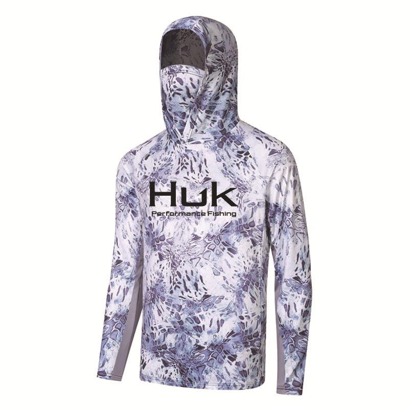 Рыболовная рубашка Huk с капюшоном для защиты от УФ-излучения - Защита от солнца и свободный крой для летней морской рыбалки
