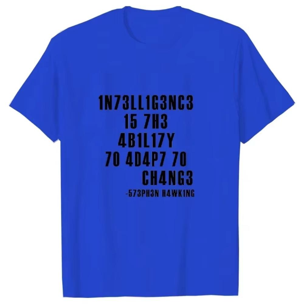 Интеллект — это способность адаптироваться к изменениям Мужская футболка Саркастичная футболка Смешная футболка Футболки Летняя мужская брендовая футболка