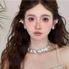 Exaggerated Crystal Necklace Adjustable Women's Choker Chic Rhinestone Necklace  Gifts