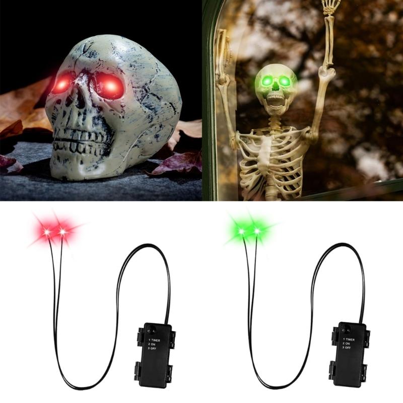 2 шт. Пластиковые светодиодные светящиеся глаза на Хэллоуин, уличные водонепроницаемые украшения для костюмов, масок и страшных вечеринок