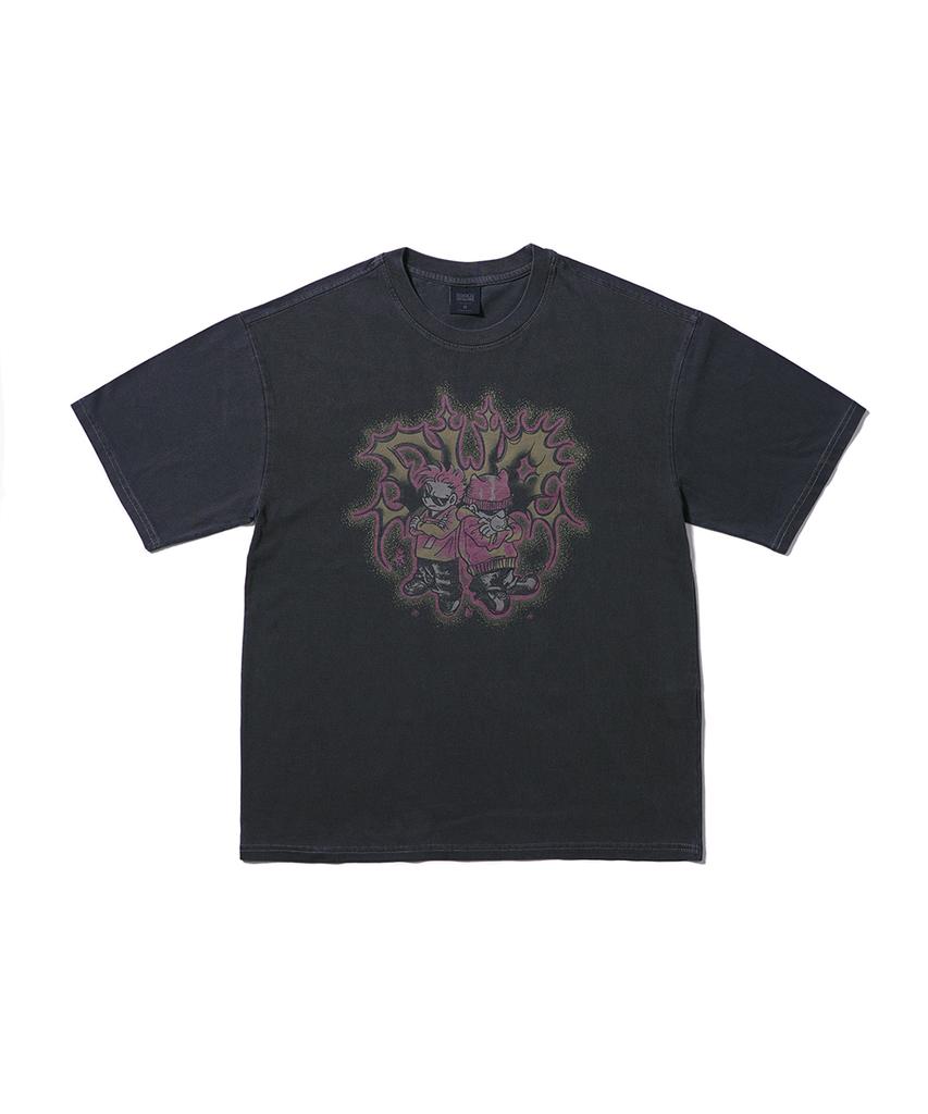 GAKKAI UNIONS Duo Pigment Short Sleeve T-Shirt Charcoal