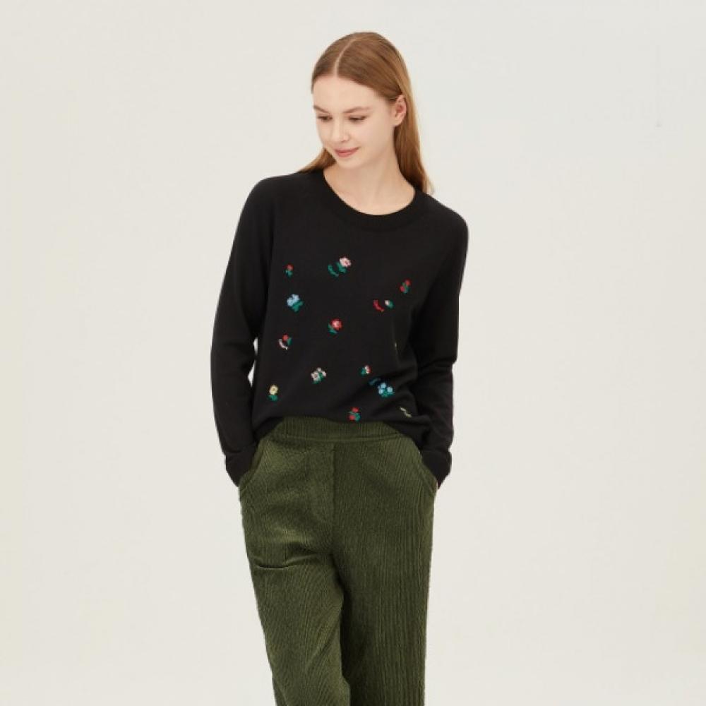 Benetton Вязаный свитер с вышитыми цветами Bakp18411