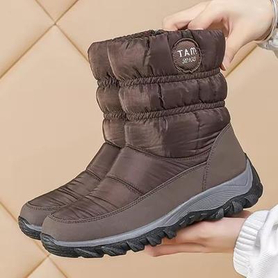 Ботинки Снежные Ботинки Женские Платформа Мода Водонепроницаемые Средний Высокий Платформа Botas Зимние Девушки