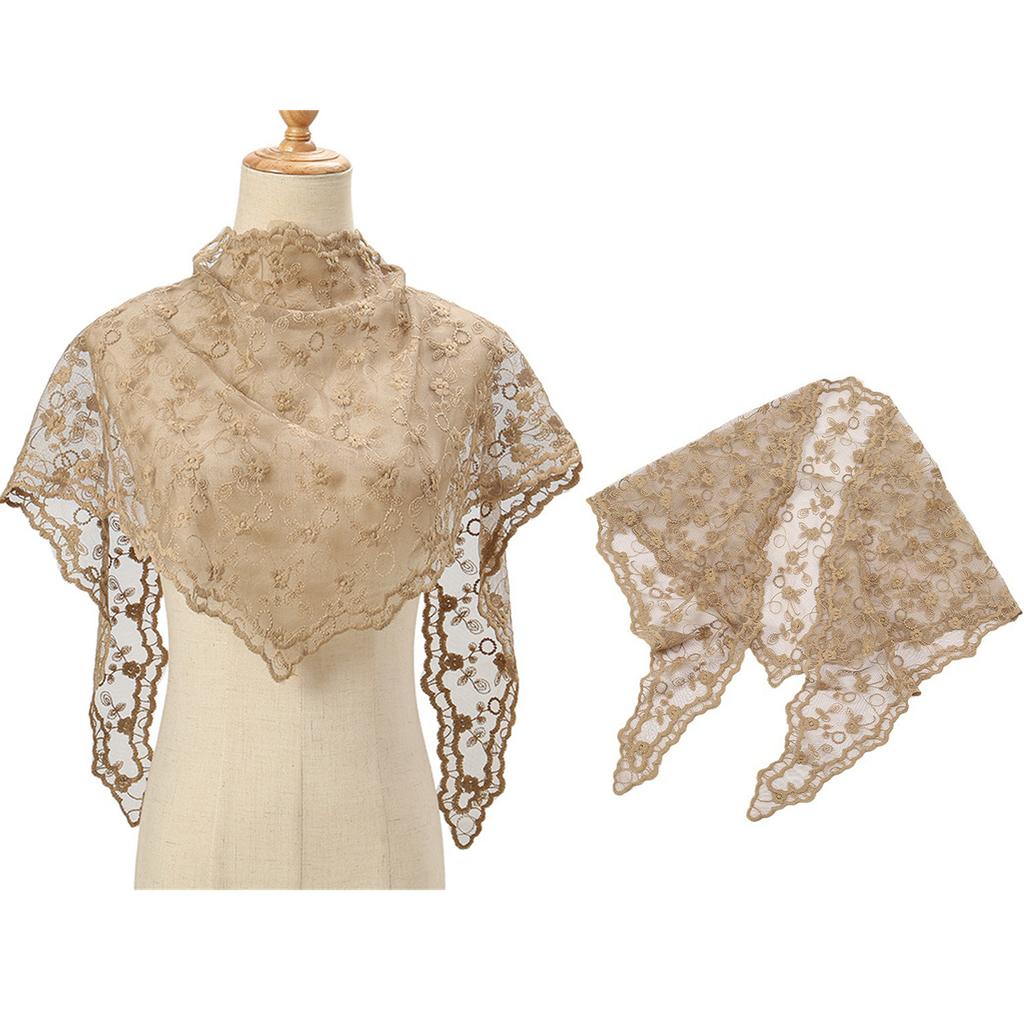 Ethnic Lace Head Scarf for Women Girls Hair Scarf Bandanas Headpiece Turban Hairband Floral Neckscarf Head Accessories