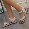 Women's Shoes Summer Casual Comfortable Flat Bottom Fish Mouth Hollow Velcro Women's Sandals Beach Sandals