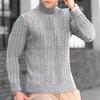 New Men's High Neck Sweater Solid Color Pullover Knitted Warm Casual Turtleneck Sweatwear Woolen Mens Winter Outdoor Tops