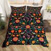 Comforter Retro Flowers Watercolor Yellow Floral Green Leaves Plant Comforter And 2 S Trippy Style Bedding Set