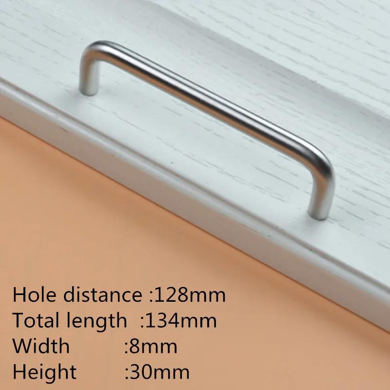 2pc Stainless Steel U Type Door Handles Dresser Knobs Kitchen Cabinet Knobs and Handles for Furniture Hardware Diameter 8mm