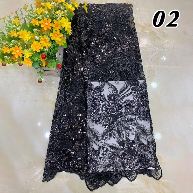90x125cm African Sequins Beads Lace Fabric for Bridal Luxury Evening Dress DIY Embroidery Wedding Bridal Lace Material