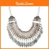 Simulation Style Ethnic Gemstone Decoration Tassel Design Necklace Women