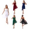 Women Ballet Lyrical Dance Dress Sleeveless Shiny Sequins Latin Gymnastics Leotard Dress Performance Dancewear