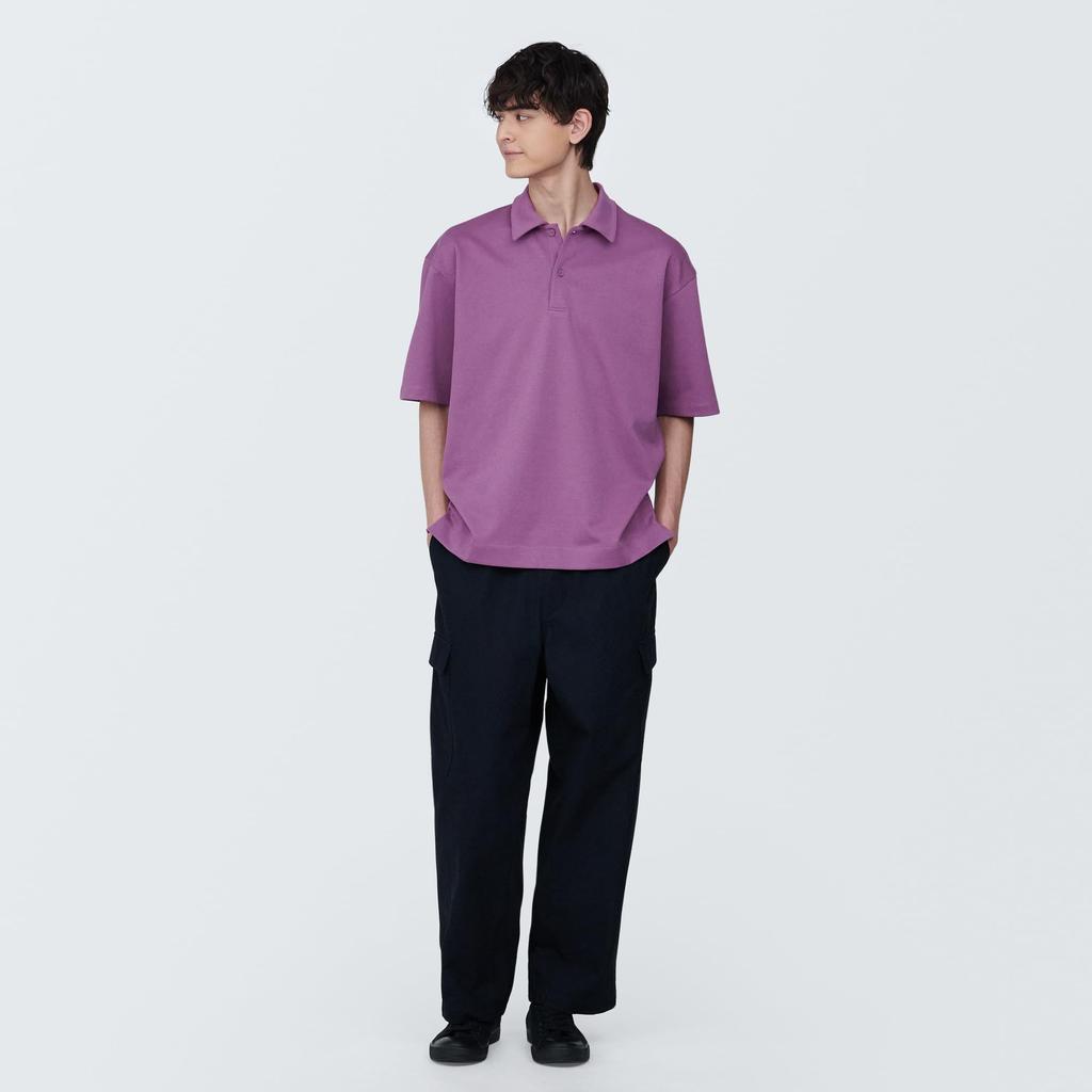 MUJI Cool UV Protection Wide Half Sleeve Polo Shirt AB1M5A4S Pink XL Men's Men's Men's
