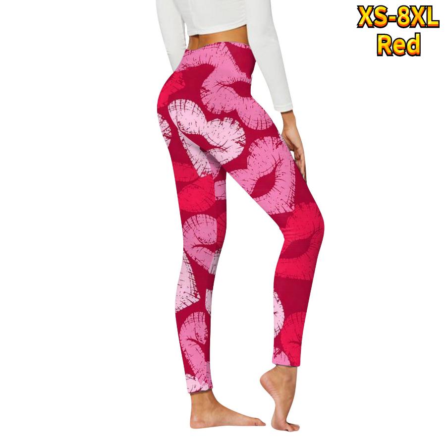 Womens Doodle Love Prints Stretch Yoga Leggings Fitness Running Gym Sports Active Pants