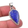 Natural Lapis Lazuli Gemstone Handmade 925 Sterling Silver Pendant 1.50" T7H75