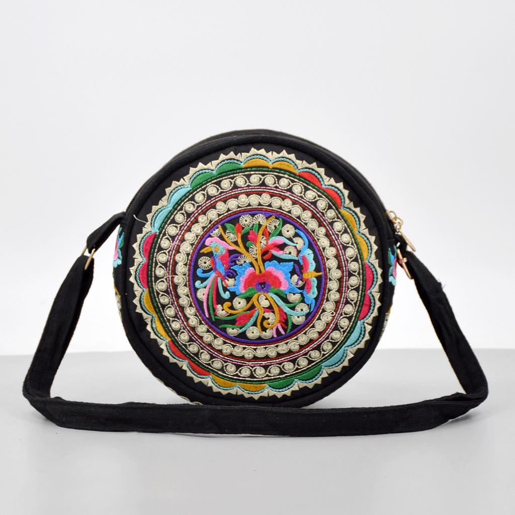 Сумка через плечо из холста с цветочной вышивкой для женщин, сумка-мессенджер, сумка для мобильного телефона, кошелек, женские маленькие сумки через плечо, сумка через плечо