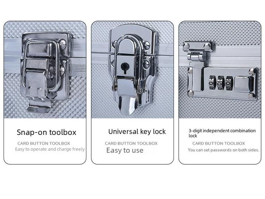 Портативный ящик для инструментов из алюминиевого сплава с замком для хранения оборудования, документов и наличных денег