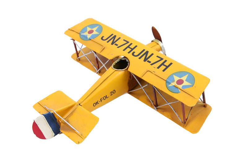 Decorative Metal Airplane Biplane