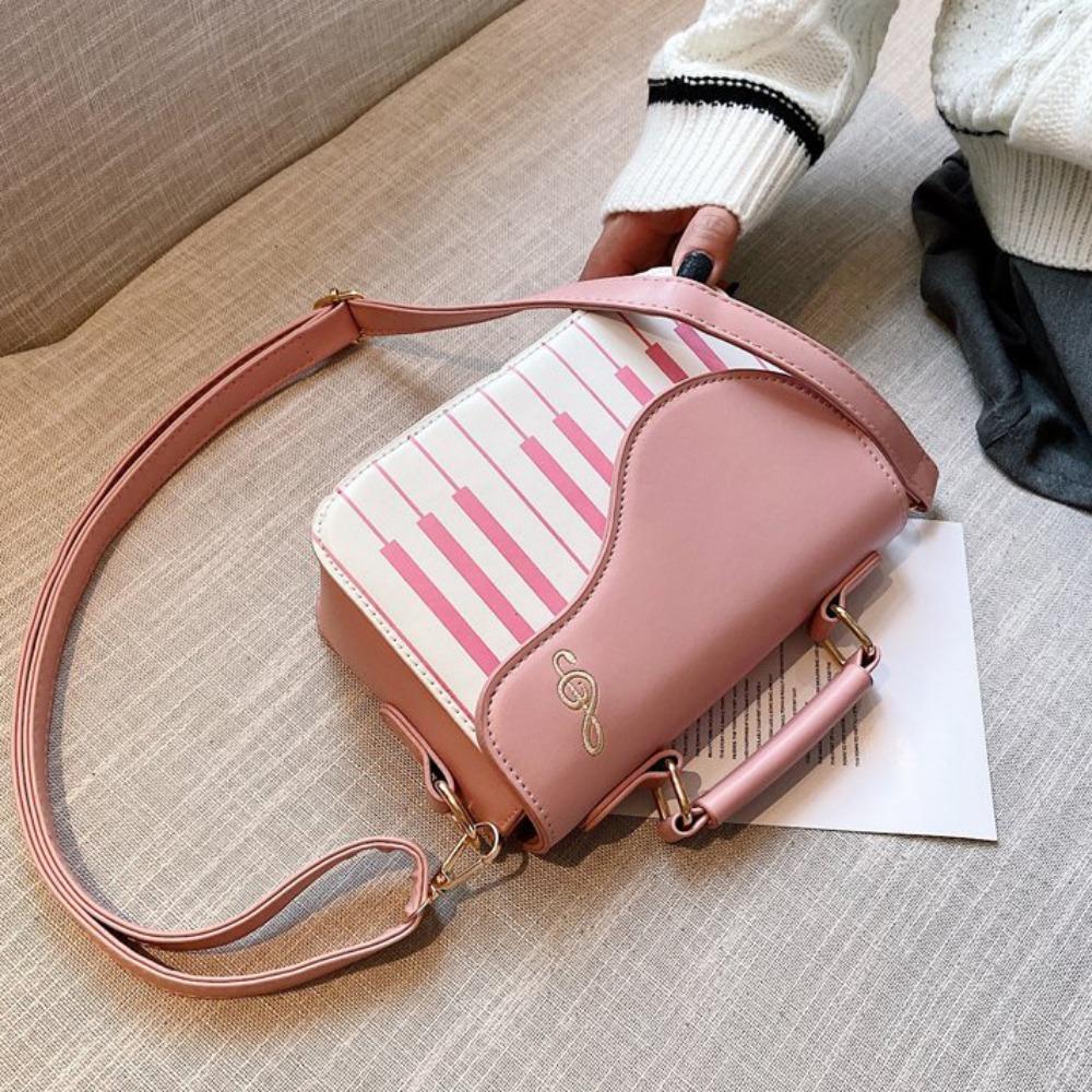 Crossbody Piano Pattern Shoulder Bag Large Capacity PU Leather Bag Trendy Mini Square Bag Shopping