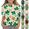 Улица. Топы с принтом ко Дню Святого Патрика для девочек-подростков 4-11 лет, футболки с круглым вырезом и рукавами 3/4, модные топы, футболки для наряда