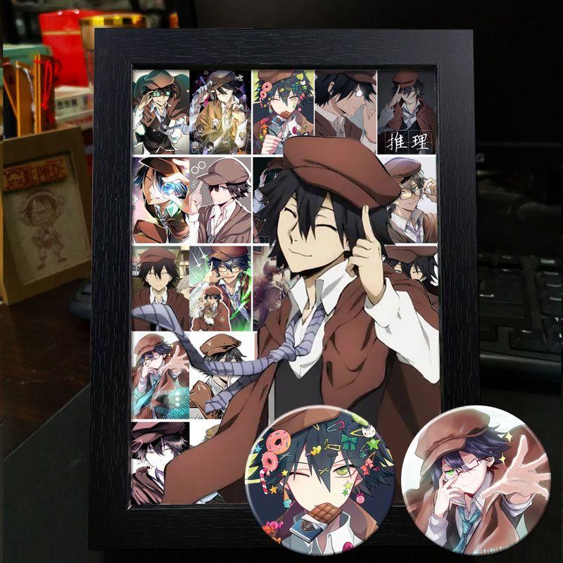 Рамка для фото в стиле аниме Bungo Stray Dogs: Дазай Осаму, Рюносуке Акутагава, Накахара Чуя - готовый стенд для фотоколлажа в подарок