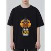 Crewneck T Shirt Black I M The Loud Turkey Cartoon Turkey with Pilgrim Hat and Text Thanksgiving Holiday Theme Casual Wear