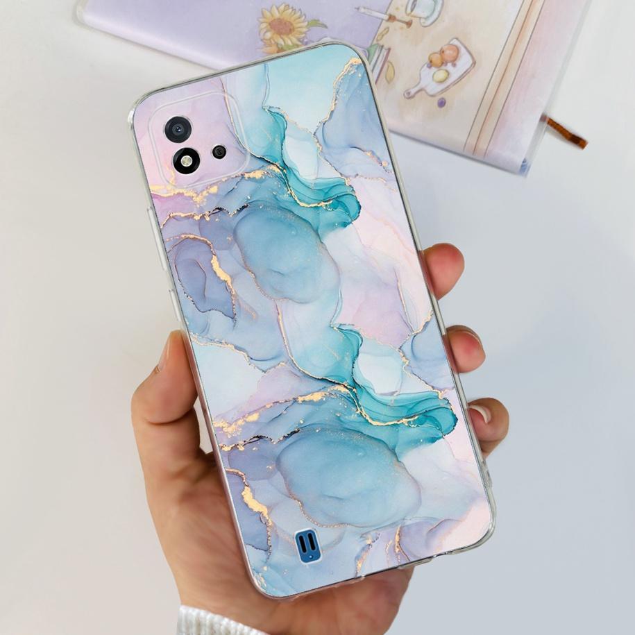 Для чехла Realme C11 2021 Чехол Модный Мраморный Сердце Любви Силиконовый Мягкий ТПУ Задняя крышка телефона Для Realme C11 RMX2185 C20 C20A Capa