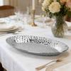 Rustless Steel Food Tray Hammered Texture Dessert Plates Decorative Serving Tray  for Kitchen Party