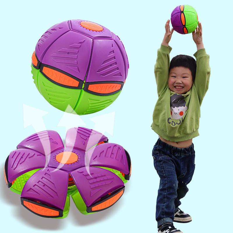 Ball Saucer Flying Deformation Bouncing Music Lights Kid Toy Pet Outdoor