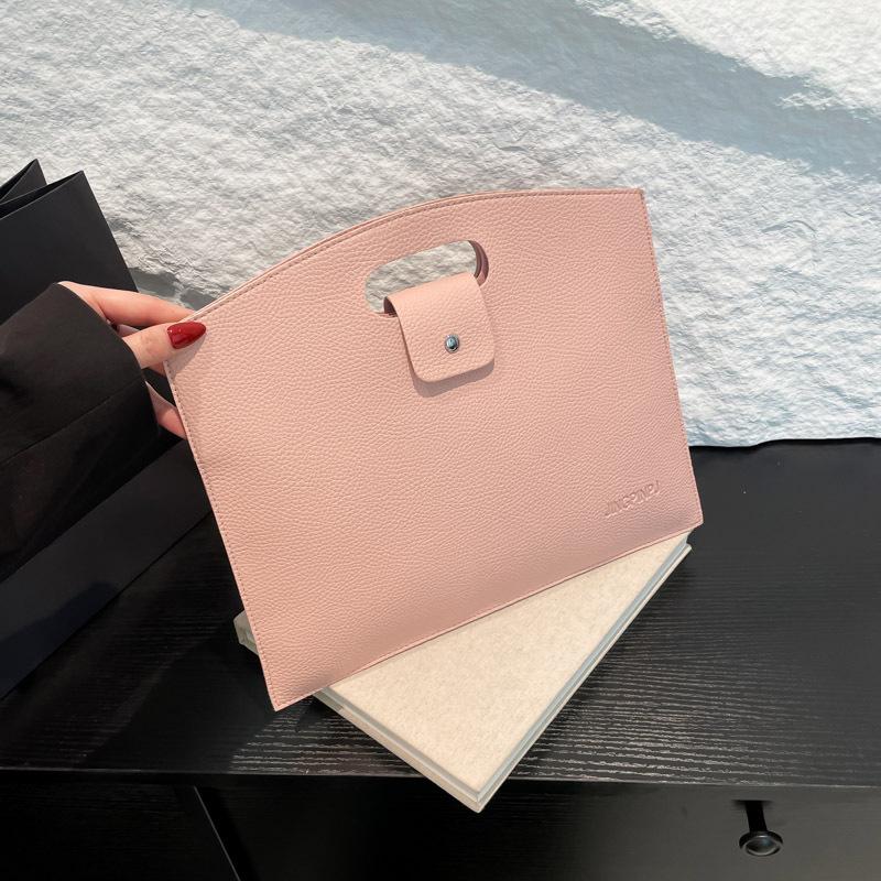 Office Worker Handbag Book Bag Portable Large Capacity Simple Korean Version Commuter Bag Women 2025 Solid Color Women's Bag Tide