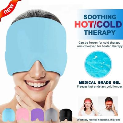 1 упаковка, гель для облегчения мигрени, головная боль, холодная терапия, ледяная шапочка для облегчения боли, ледяная маска для глаз, облегчение боли при стрессе, давлении
