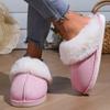 Fashion 2024 Winter Warm Fluffy Fur Slippers Women Thicken Plush Indoor Couple Cotton Slippers Faux Suede Non-Slip Flat Home Furry Shoes