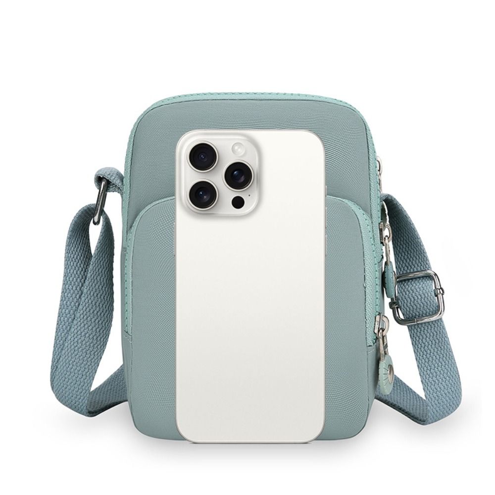 Квадратная нейлоновая сумка через плечо с регулируемым ремешком, маленькая сумка для телефона, простая сумка через плечо на молнии для женщин