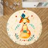 Cartoon Fox Playmat Animal Round Rug Cute Little Koala Round Rug for Kids Room Rug, Nursery Rug, Star Elephant Non Slip Circle Rugs