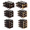 Bamboo Wine Rack Holder Bar Cabinets Stackable Storage Cube Tabletop for Champagne