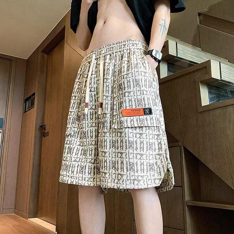 Шорты с принтом для мужчин, летние шорты в американском стиле, быстросохнущие повседневные спортивные брюки длиной пять четвертей